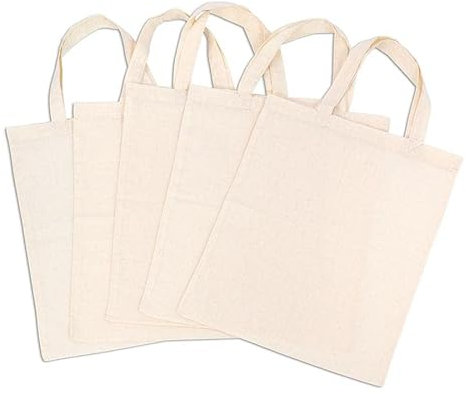 Betzold - Baumwolltaschen, 5 Stück - Blanko-Bastelmaterial Bastelset Kinder-Geburtstag