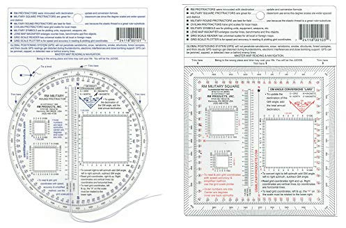 2 Item Bundle - RM Round Military Protractor & RM Square Military Protractor