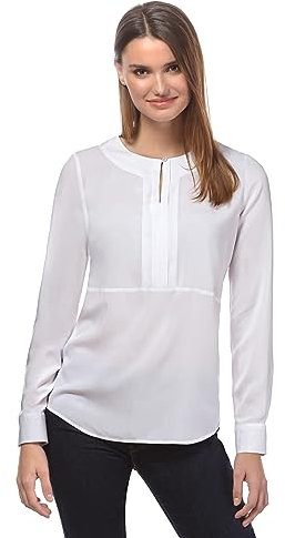 Vincenzo Boretti Blusa, Taglio Giusto, Scollo Rotondo Bianco S