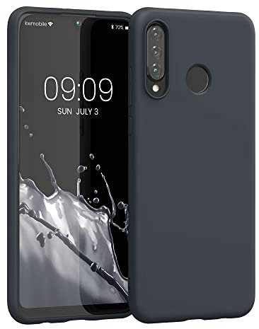 kwmobile Hülle kompatibel mit Huawei P30 Lite Hülle - weiches TPU Silikon Case - Cover geeignet für kabelloses Laden - Heidelbeerblau