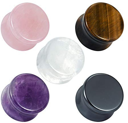 COOEAR 10PC Steinohrstöpsel Double Flare Sattel Stretching Gauges Expander 6mm bis 16mm.