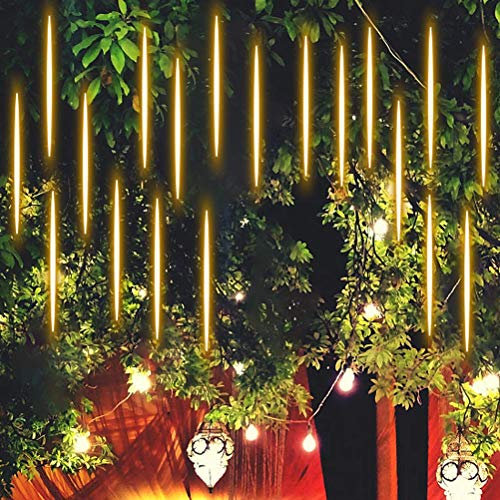 BSTCAR Fallende Regenlicht 20CM 8 Röhren, Garten LED Lichterkette Meteorschauer Regen Lichter Halloween Weihnachten Urlaub Party Zuhause Terrasse Outdoor Dekoration