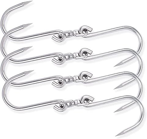 Alele Fleischhaken mit Drehgelenk, robust, Edelstahl, für große Fische, Jagd, Karkasse