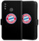Klapphülle kompatibel mit Huawei P20 Lite Handyhülle aus Kunst Leder schwarz Flip Case FC Bayern München Offizielles Lizenzprodukt Bundesliga