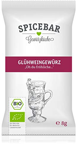 Spicebar Glühweingewürz (8g Beutel) - Bio Gewürzmischung für Glühwein, Kinderpunsch & Feuerzangenbowle - für ca. 0,75-1 l - alkoholfrei, vegan & ohne Zucker