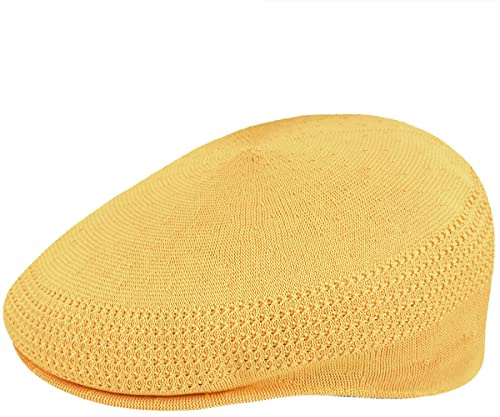 Kangol Tropic Ventair Flatcap 504 Schiebermütze Schirmmütze Herrencap Sommercap Damencap Pepe Damen/Herren - mit Schirm Frühling-Sommer - S (54-55 cm) gelb-meliert