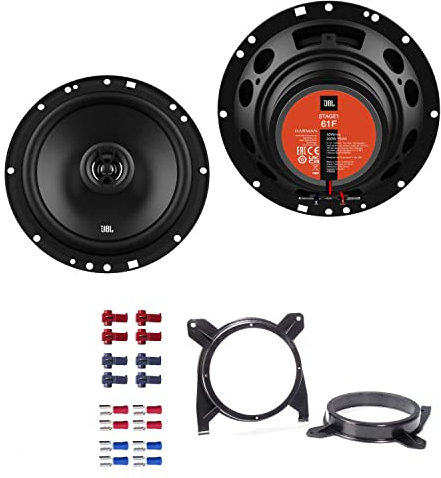JBL Stage1 61F Lautsprecher mit Einbauset passend für Volvo S60 I 2000-2007 Heckablage 400 W 165mm 2 Wege Koax