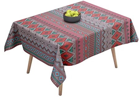 EHOMERY Tischdecke New York Tischtuch Karneval Böhmischer Ethnischer Druck Tischdecke Küche Cloth for Table Stil 9 Tischschutz Dekoration 140X140Cm