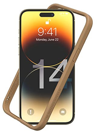 RhinoShield Bumper Case kompatibel mit [iPhone 14 Pro Max] | CrashGuard NX - Stoßdämpfende Schutzhülle im schlanken Design - 3.5 Meter Fallschutz - Goldbraun