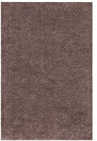 carpet city Shaggy Hochflor Teppich - 200x200 cm Quadratisch - Braun - Langflor Wohnzimmerteppich - Einfarbig Uni Modern - Flauschig-Weiche Teppiche Schlafzimmer Deko