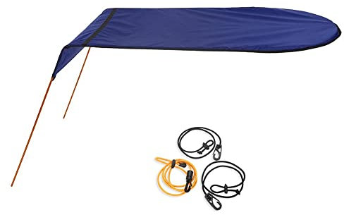 Lioaeust Toldo para barco individual de 125 x 110 cm, para toldo de canoa, toldo de protección solar, cubierta de almacenamiento de barco (azul marino)