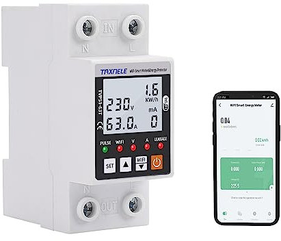 WiFi Misuratore intelligente di energia AC 63A 80-300V WiFi Smart Earth Leakage Over Sotto Protezione di Tensione Interruttore Elettricità Monitor di Energia APP Telecomando Smart Life 230V