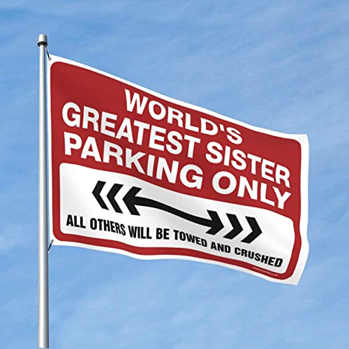 Wohnmobil-Flagge, Weltweit größte Schwester, Parkplatz-Flagge, Jungenzimmer-Dekor-Flaggen für die Jungen (Größe: 152 x 244 cm)