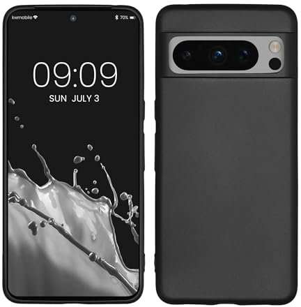 kwmobile Case kompatibel mit Google Pixel 8 Pro Hülle - Schutzhülle aus Silikon metallisch schimmernd - Handyhülle Metallic Grau