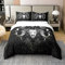 richhome 100% Baumwolle Boho Kuh Schädel Bettbezug, Sun Moon Mystery Tröster Abdeckung für Schlafzimmer, Vintage Ethnische Tribal Feder Tröster Abdeckung mit 2 Kissenbezügen 200x200