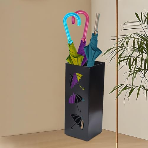 Dubbulon Portaombrelli per Corridoio - Portaombrelli in Metallo Portaombrelli da Terra | Portaombrelli Porta Bastoncini da Passeggio Multiuso | Portaombrelli Quadrato | per Ingressi, Case, Corridoi