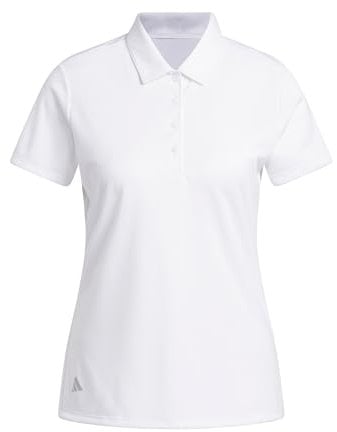 adidas Women's Women's Solid Performance Short Sleeve Polo Shirt, White, M