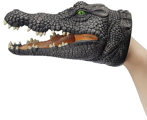 Dinosaurier Handpuppen Dino krokodil Hai Tiere Kopf Handpuppen Spielzeug Latex Raptor Realistische Gummi Puppe Weicher Tierkopf T Rex Puppe Tyrannosaurus für Kinder und Erwachsene