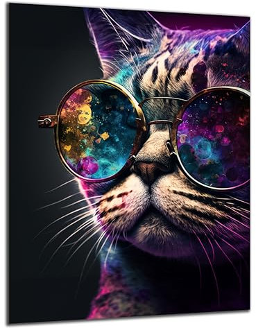 Munera Design - Bild 56x84 - Katzen-Bilder Katzenportrait stylisch - Wand-Bilder Wohnzimmer
