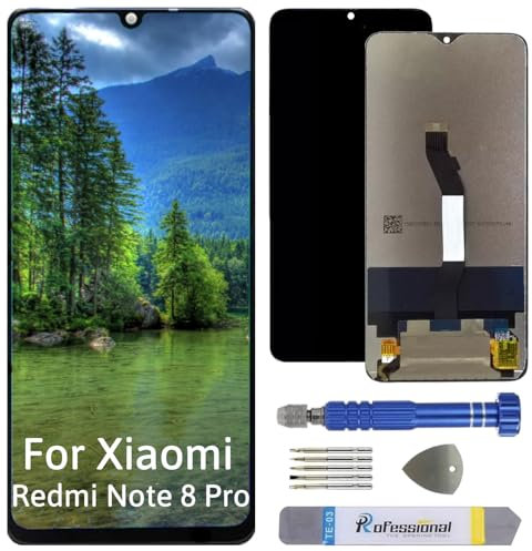 Int'x Display per Xiaomi Redmi Note 8 Pro M1906G7 LCD Schermo di Ricambio Touch Screen con Strumento Nero di Alta Qualità