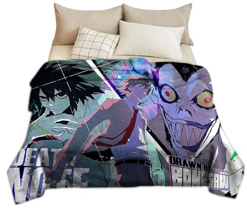 Chukamalilayi Death Note Decke, Anime-Fleece-Überwurf, leicht, Yagami/Misa Amane, Decke, Flanell, superweich, warm, für Erwachsene und Kinder, Decke für Sofa, Bett (1, 80 x 120 cm)