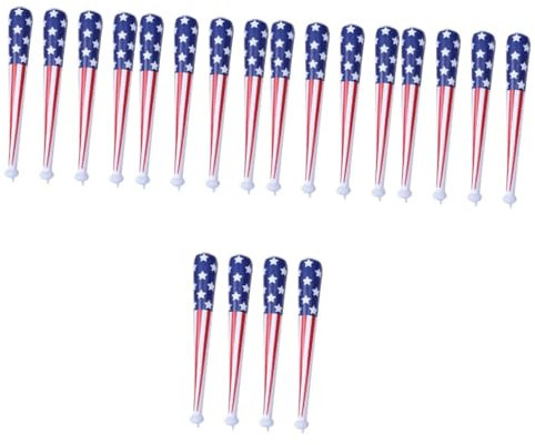 ibasenice 20 Stk Sport Jubelndes Spielzeug Us Flagge Die Schlauchboote Usa Flagge Party-jubelstöcke Amerikanische Flaggen Auf Stock Uns Fahnen Sportspielzeug Klein Aufblasbar Partybedarf Pvc