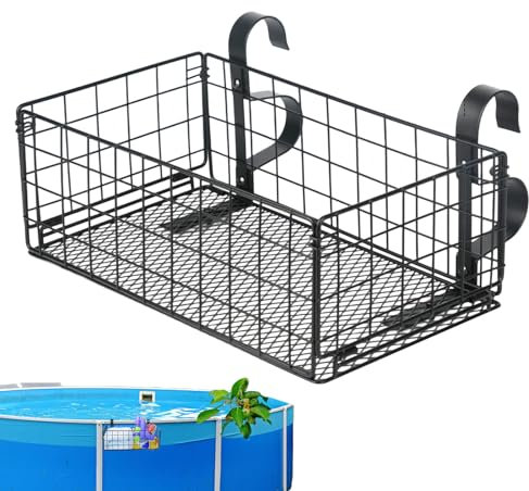 Cestino portaoggetti a bordo piscina, cestino per piscina all'aperto, cestino resistente per la maggior parte delle piscine