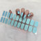 Ceboic 22 Stück Halbgehärtete UV Gel Strips, Nagelfolie Selbstklebend Gel-Nagelaufkleber Langanhaltende Nagellackstreifen, UV/LED-Lampe Erforderlich, Gellack Wraps für Nagel (Chamäleon Blau)