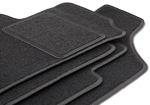 Wielganizator Velours Fußmatten 4-TLG Set passend für Chevrolet Matiz (2004-2009) | Qualität: CARLUX, passgenau, Graphit/Grau
