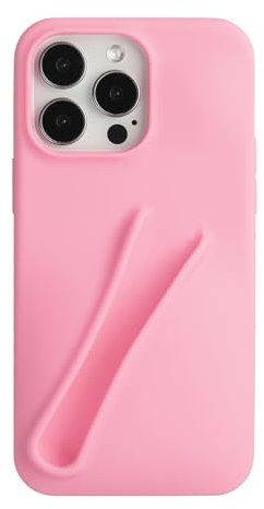 TRADAY Lip Gloss Phone Case Pink for iPhone 15 Pro Max for Women Girls Protective Silicone Shockproof Slim Funny Stylish Phone Case Compatible with iPhone 15 Pro Max(Pink)