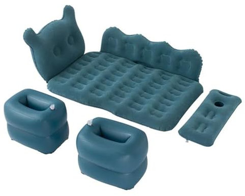 AcarKing Luftmatratze Auto Auto Reisebett SUV Aufblasbare Matratze Auto Aufblasbares Bett Camping Kissen Tragbare Isomatte Luftmatratze Autozubehör Luftbett(Blue)