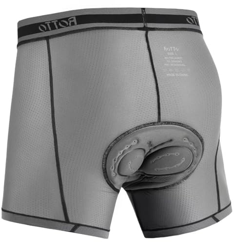 ROTTO Radlerhose Herren Radunterhose mit Sitzpolster Fahrradhose Unterwäsche Radhose Kurz MTB Liner Atmungsaktiv Schnell Trocknend