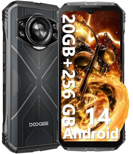 DOOGEE S Cyber Telefono Cellulare Infrangibile Android 14, 10600 mAh, 20 GB+256 GB/1TB, Smartphone Infrangibile 6.58 Pollici FHD+ Schermo 50 MP AI Fotocamera, Dual SIM/Octa