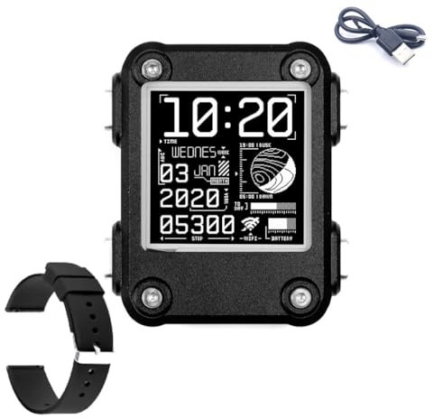 LiLiTok Watch 2.0PLUS ESP32 Programmierbare Open Source Elektronische Uhr Smart Wearable Armband Ink Screen Open Source Smartwatch (Metall-Gehäuse)