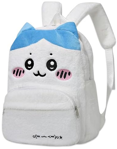 Roffatide Anime Cartoon Nette Hachiware Plüsch Puppe Rucksack Kawaii Lolita JK Frauen Tasche Geburtstag Frauen Casual Rucksack Laptop Rucksack Fahrrad Reise Wandern Rucksack Daypack Whiteay Blau