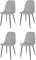 KEKOHOME Lot de 4 chaises Salle à Manger Nuvola Pieds en Acier Noir Mat, Faux Cuir Gris Clair