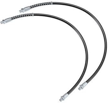 INFINAUTO 2 Stück 78,9 cm Universal-Fettpresse, 0,3 cm NPT Fettpresse, Flexschlauch-Verlängerung, rutschfest, Metall, schwarz, langlebiges Material, stilvolles Design