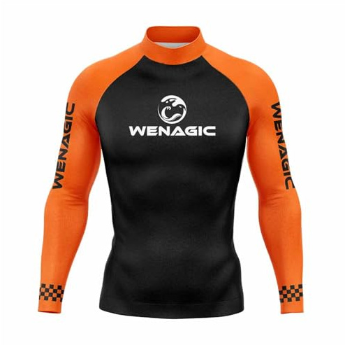 T-shirt à manches longues pour homme - Séchage rapide - Protection UPF 50+ - Compression - Pour la natation, le surf et la plage, 7, X-Small