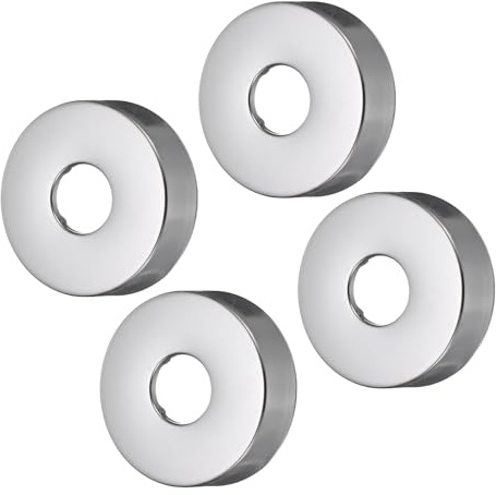 sourcing map 4pcs Shower Arm Flange 60mm/2.4 OD Escutcheon Plate Stainless Steel Plumbing Cover Plates for 21mm/0.8 Dia Water Pipe Faucet Decoration Accessories, Silver Tone