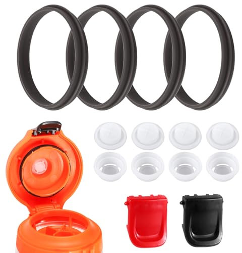 Gosknor 10st Deckelaustausch für Gatorade Wasserflasche, Flasche Dosierventil Ersatzdichtung Silikonventil und Kunststoffeinsatz & Flaschendichtungen & Clip für Gatorade GX 30oz Zubehör