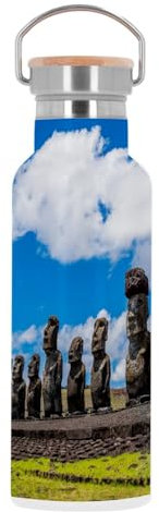 Edelstahl Thermosflasche - Moai Ile de Paque Denkmal Chilie Geschichte Erbe - 500 ml