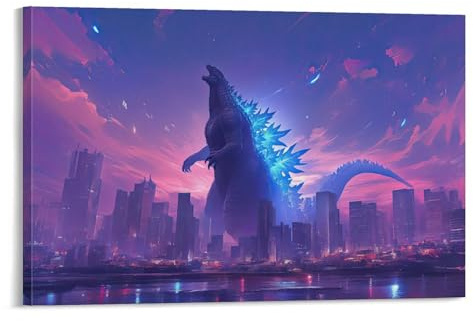 MJCZEGDCR Godzilla Leinwand Bilder,Wand Druck Gemälde Drucke Wandbilder,Modern Wall Art Poster Wohnzimmer Deko 08x12inch(20x30cm)