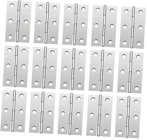 Angoily Edelstahl Möbelscharnier 20 Stück 3 Zoll (66x37x0,8mm) Geräuschloses Schrankscharnier Für Schranktüren Einfache Montage Langlebig Für Möbel Küchenschränke