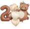 KOBOKO Bär Geburtstagsdeko 2 Jahre Junge Mädchen, Bären Luftballon 2. Geburtstag Junge, Bär Ballon 2 Geburtstag Mädchen, Herz Folienballon kindergeburtstag Deko 2 Jahre, Bären Luftballons Party Deko