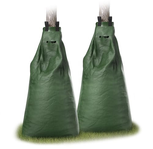 Brandson - 2 x Baumbeutel 75 Liter - Bewässerungsbeutel - Ösen für Diebstahlschutz – Bewässerungssack grün – Baumbewässerungssack mit Reißverschluss – UV und PVC beständ – 2er Set
