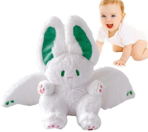 Häschen-Kaninchen-Plüsch-Spielzeug,Süße fliegende Flügel Design Kaninchen Plüsch Kuscheltiere | 13,7-Zoll-realistisches pelziges Kaninchen-Plüschtier, das Kissen umarmt, , gefüllte Geschenkpuppen für