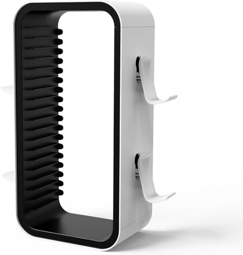 Soporte para Discos de Juego, Torre de Almacenamiento de Juegos Compatible con P5 Xbox Series S Y X Soporte de Torre de Almacenamiento de Juegos para 18 Discos Juego con 4 Soportes para Controladores
