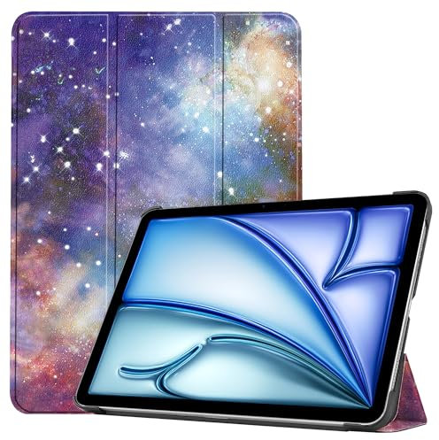 MGUEIAO Compatibile con iPad Air 13 2025 per Custodia,Custodia per Telefono in Pelle PU Ultrasottile con Funzione di Supporto con Tre Supporti Pieghevoli-Galassia