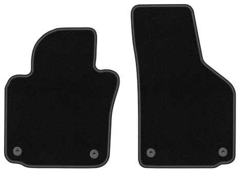 Velours-Fußmatten vorne passend für Volkswagen Eos 2005-2015, Schwarz | passend für Cabrio; dünner Velours-Teppich (Polypropylen), ca. 4 mm; rutschfest, vormontierte Befestigungen (Typ AV)