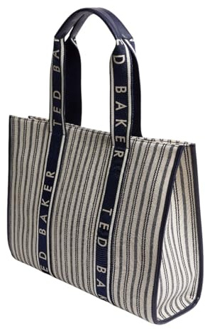 Ted Baker Hayllee Striped Canvas Large Icon Bag Navy
